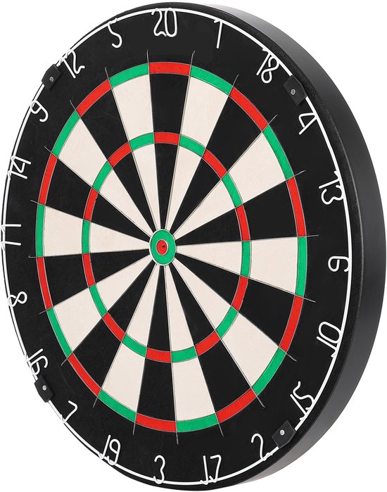 Hoogwaardig dartbord met zelfherstellende sisalvezel, nietjesvrije bullseye, bladdraadontwerp en draaibare cijferring, 450 mm dartbord voor speelkamers en home entertainment (darts niet inbegrepen)