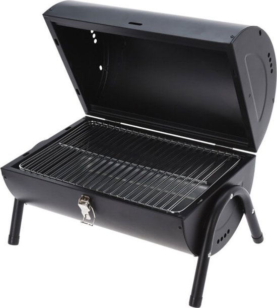 Houtskoolbarbecue - Cilindervorm - Tafelmodel - Mat Zwart van BBQ Collection
