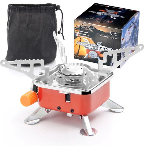 IBBO® - Mini Camping kooktoestel - Gasbrander - Opvouwbaar - tent kachel - camping verwarming - Mini Kampeerfornuis - Met Koffer - camping van IBBO