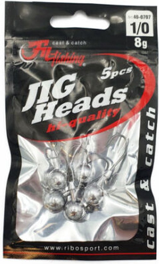 Jighead - 6g - Haakmaat 1/0 - 5 stuks - Loodkop voor Roofvissen - voor kunstaas Shads & Softbaits van ShadXperts