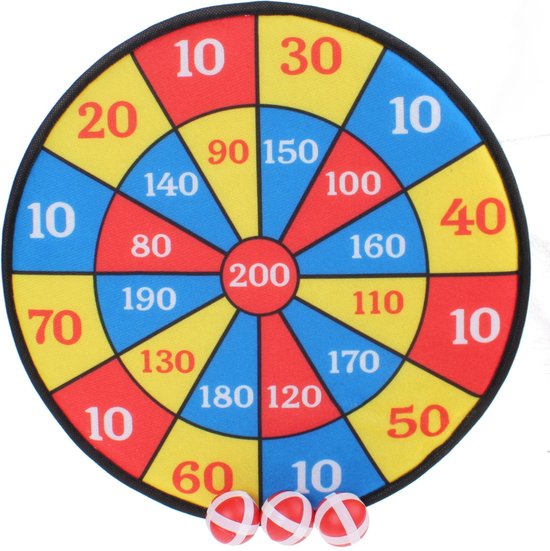 Jonotoys Dartbord Met Klittenband 4-delig 36 Cm van Jonotoys