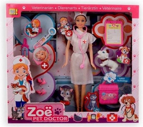 Jonotoys Tienerpop dierenarts meisjes 31,5 x 34 cm 11-delig van Jonotoys