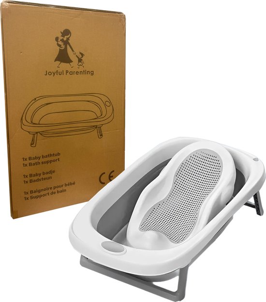 Joyful Parenting Opvouwbaar Babybad met Ligstandaard - Inclusief Thermometer - CE Gekeurd Baby Bad van Joy