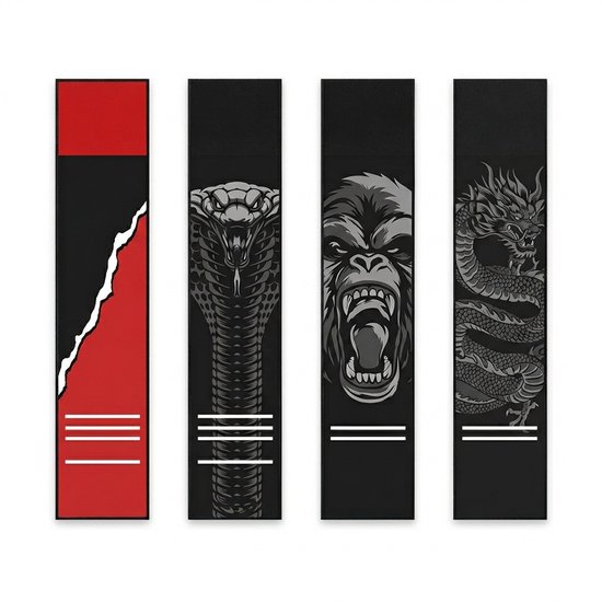 KAD® Dartmat met Oche - Professionele Rubberen Dartmat - Antislip - Zwart/Rood - 290cm x 60cm