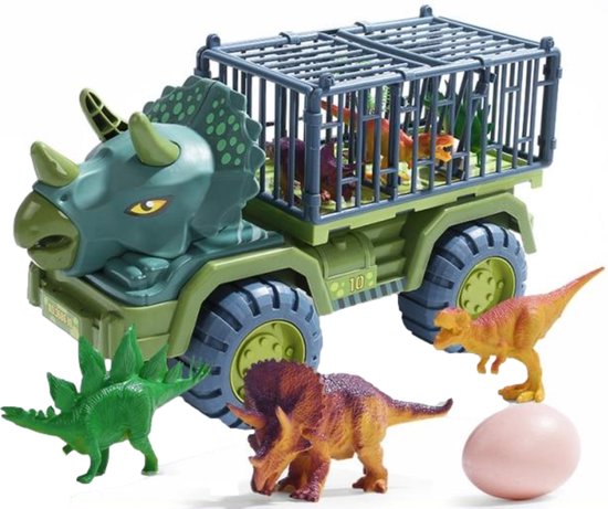Kiddel XL Dinosaurus auto truck met kooi inclusief dinosaurussen - Dinosaurus speelgoed kinderen - Kinderspeelgoed dino Zomer buitenspeelgoed 3 jaar 4 jaar cadeau van Kiddel