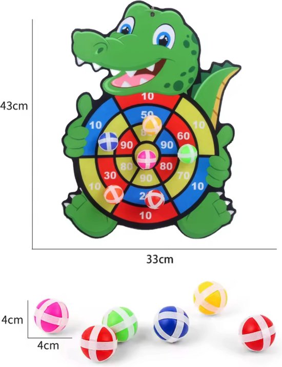 Kinder Dartbord - Dartbord Met Klittenband – Dartbord Met Ballen - Dartbord Krokodil van Avyna.