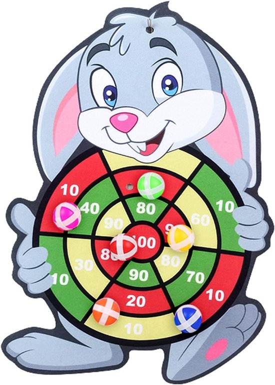 Kinder Dartbord - Speelgoed Dartset - Binnen en Buiten - Veilige Dubbelzijdige Coating - 43x30 cm van Merkloos