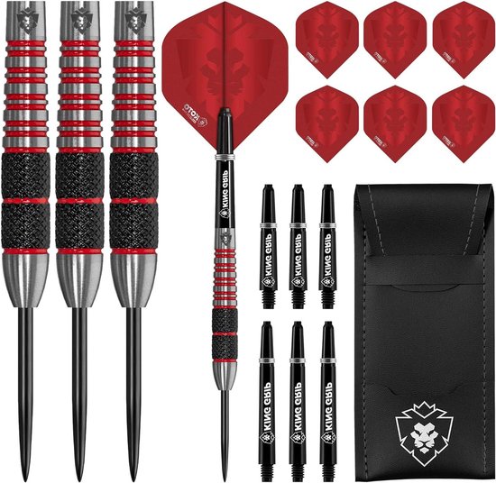 Kingbomb Black & Red 90% Tungsten Darts - Dartpijlen van KOTO van KOTO