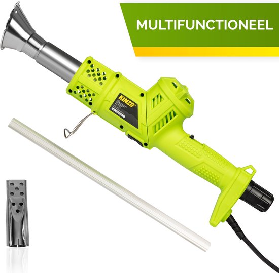 Kinzo Elektrische Onkruidbrander - Onkruidverwijderaar 2000W - tot 650°C - Multifunctioneel - Milieuvriendelijk - Incl. Opzetstukken - Groen/Grijs van Kinzo