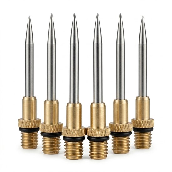Koperen dartpunten 40 mm – stalen darttips vervangingspunten voor steel tip darts – universele dartpunten voor precisie en duurzaamheid – dart accessoires voor heren en dames – set van 6 dartpunten
