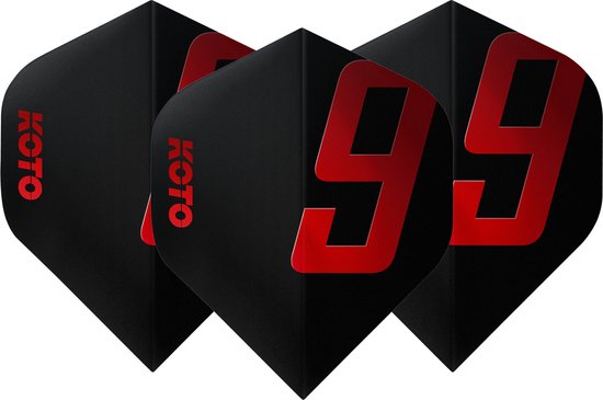 KOTO 9 Edition Metallic NO2 Black & Red - Dart Flights van KOTO