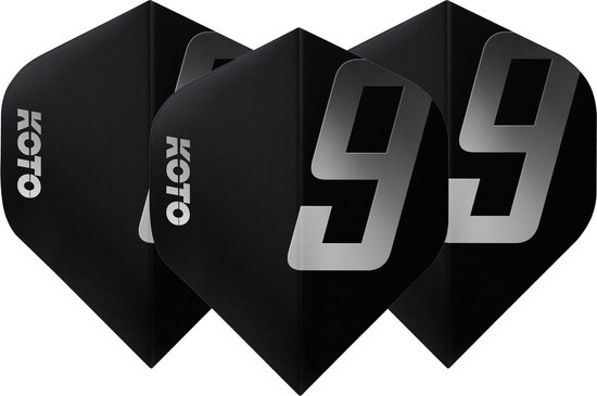 KOTO 9 Edition Metallic NO2 Black & White - Dart Flights van KOTO