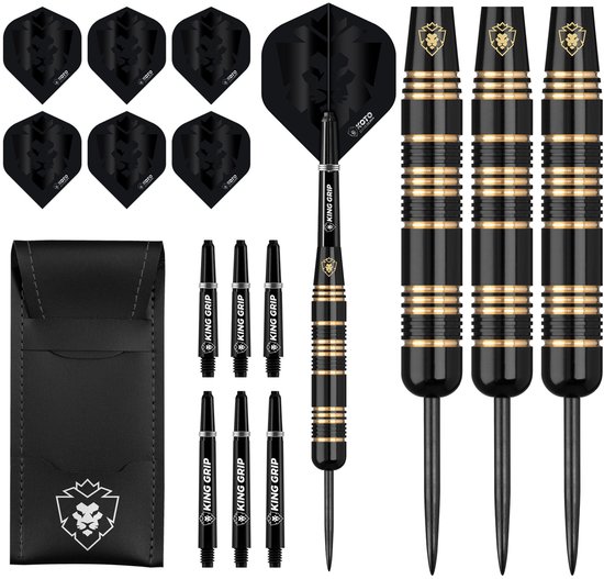 KOTO - Black Academy Brass 90% Darts 23G - Zwart - Stevige Ringgrip