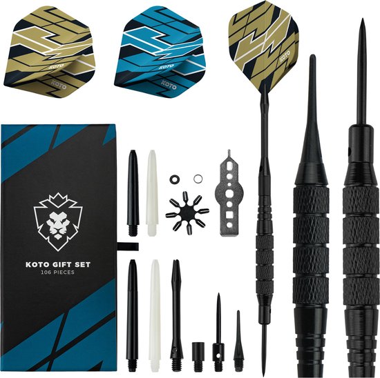 KOTO Converter Brass Darts, GiftSet, SteelDarts & SoftDarts, 21 Gram Konvertierbare Dartpijl, Sowohl für Sisal Dartscheiben als Elektronische Dartboards Geeignet, Geschenkverpackung van KOTO