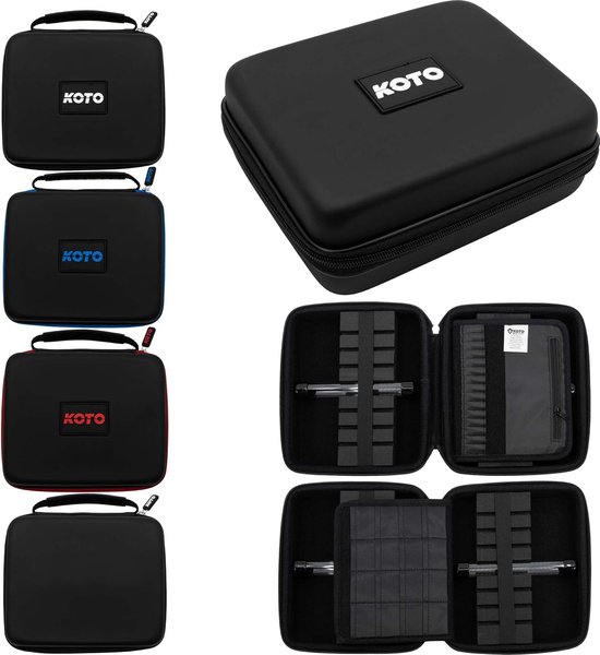 KOTO Dartwallet EVA Large Rood, Darttas met Ritssluiting, Dartetui met KOTO Darts-logo, Dart Hoes, dartkoffer, dartwallet van KOTO