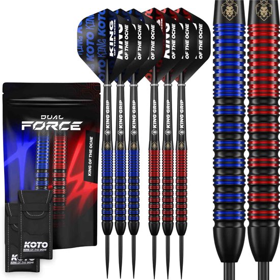 KOTO – Dual Force Messing Dartpijlen 20G - 6-Delige Complete Darts -ets van KOTO