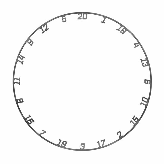 KOTO Grey Numberring - Cijferring Dartbord van Merkloos