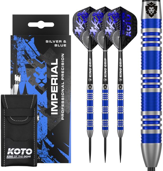 KOTO - Imperial - 22 G - Zilver & Blauw - Dartpijlen - 80% Tungsten