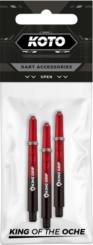 KOTO King Grip Colors Red Black - Dart Shafts van KOTO