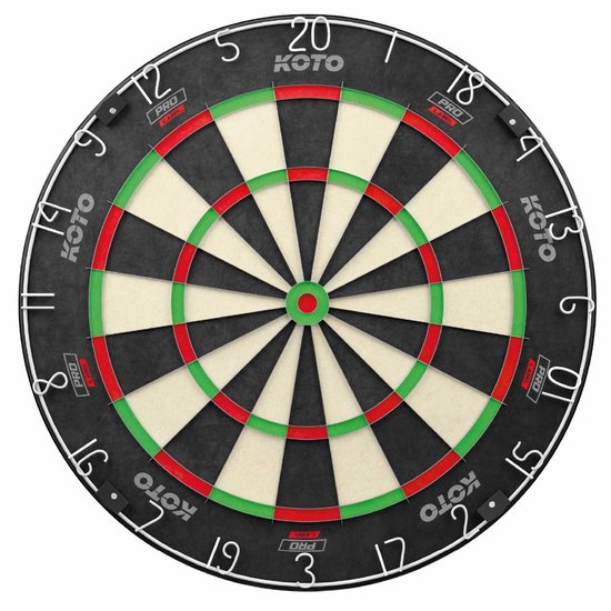 KOTO – King Pro Dartbord – Officiële afmetingen – Met Ophangsysteem – Ultra Dunne Draad - Ideaal Voor Starters
