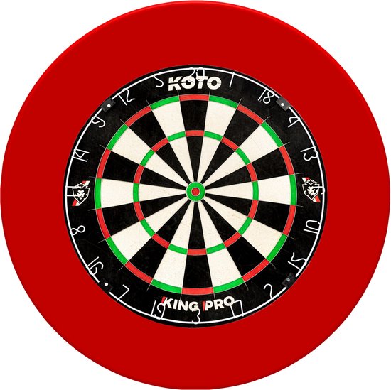 KOTO King Pro + Rood Dartboard Surround, Hoogwaardige dartrand voor alle dartborden, Dart Surround om je darts en muren te beschermen, Eenvoudig te bevestigen. van KOTO