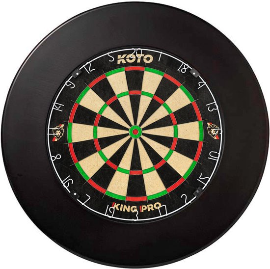 KOTO King Pro + Zwart Dartboard Surround, Hoogwaardige dartrand voor alle dartborden, Dart Surround om je darts en muren te beschermen, Eenvoudig te bevestigen. van KOTO