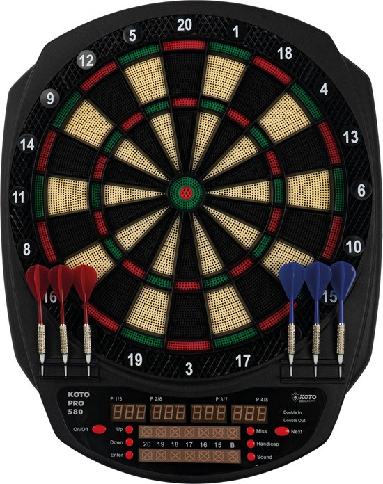 KOTO Pro 580, Elektronisch Dartbord, Dartbord met Softtip Darts, E-Darts Multiplayer, 36 spellen en meer dan 580 variaties, Professioneel Elektronisch Dartspel, DartSet. van KOTO
