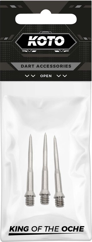 KOTO Pro Conversie tips Zilver, Hoogwaardige zilveren Conversietips, Softtip darts naar Stalentip, Set van 3 tips, lengte 32 mm van KOTO