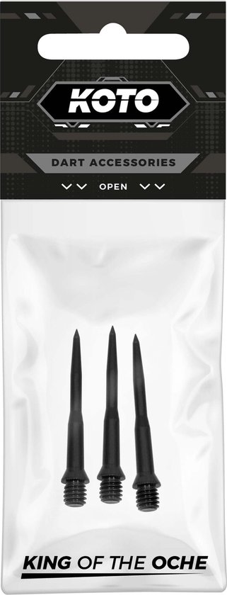 KOTO Pro Conversie tips Zwart, Hoogwaardige zilveren Conversietips, Softtip darts naar Stalentip, Set van 3 tips, lengte 32 mm van KOTO