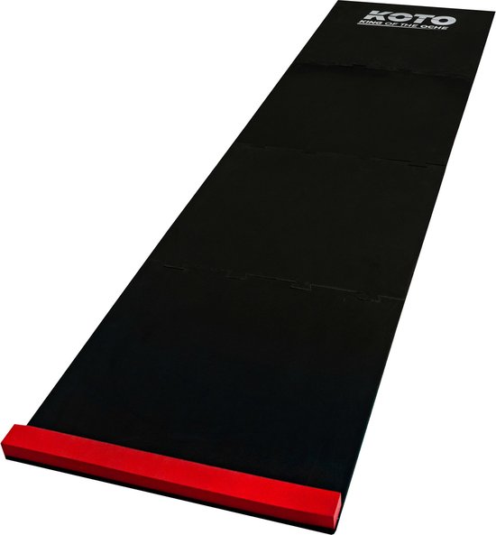 KOTO - Puzzle Dartmat - Rood + Oche 237 x 60 cm - Score Indicator - Antislip
