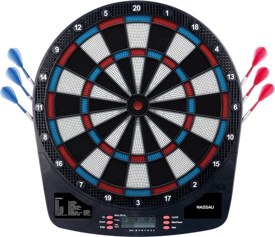 KOTO Soft Easy, Elektronisch Dartbord, Dartbord met Softtip Darts, E-Darts Multiplayer, 32 spellen en meer dan 590 variaties, Professioneel Elektronisch Dartspel, DartSet. van KOTO