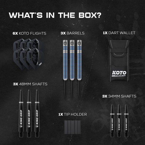 KOTO - Sting Blue Electro - 90% Darts - 24G - Blauw - Stevige Ringgrip van Merkloos