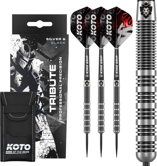 KOTO - Tribute Darts - 18 Gram - Dartpijlen - Zilver & Zwart