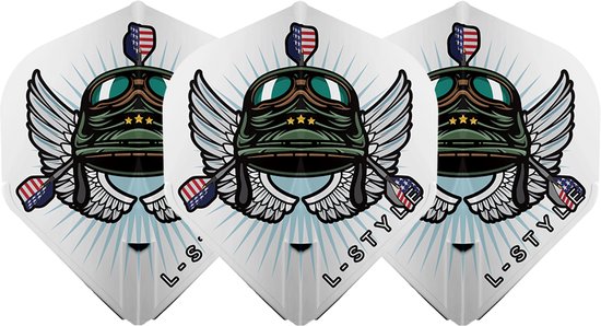 L-Style Champagne Flight EZ L1 Leonard Gates V3 White - Dart Flights van Merkloos