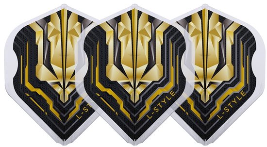L-Style Champagne Flight EZ L1 Standard Origin Series Clear Gold - Dart Flights van L-Style