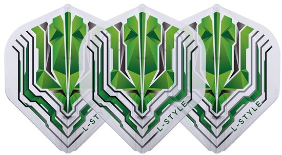 L-Style Champagne Flight EZ L1 Standard Origin Series Clear Green - Dart Flights van Merkloos