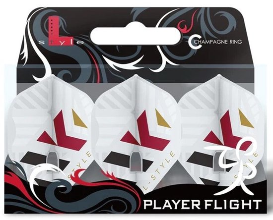 L-Style Champagne Flight L1 Pro Standard Nico Kurz V2 White - Dart Flights van L-Style