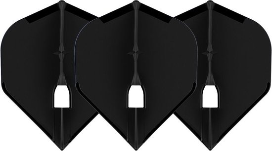 L-Style Champagne Flight L1 Standard Solid Black - Dart Flights van Merkloos