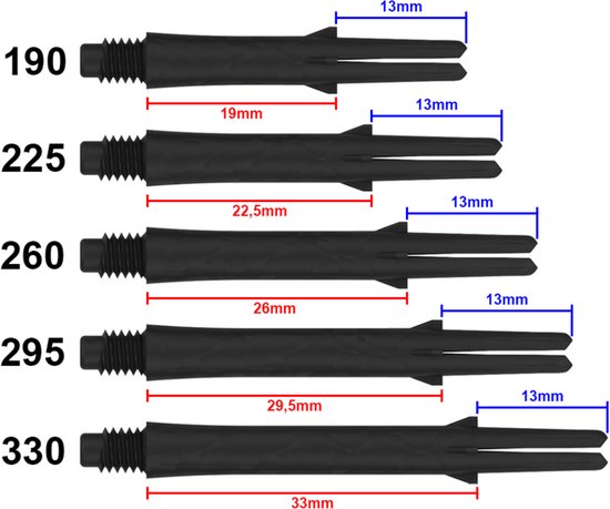L-Style L-Shaft Carbon Black - Dart Shafts 225 van L-Style