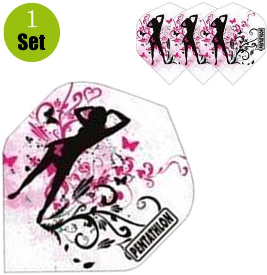 Ladies Dartflights - Pink Lady van Merkloos
