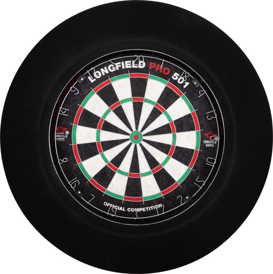 LED Dartbord Surround Zwart – Dartbord Verlichting met 90 LEDs – 3 cm Dikke Beschermring – Muurbescherming voor Darten – Longfield
