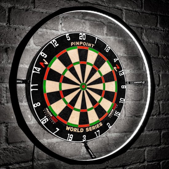LED Dartbord Verlichting - Dartring Licht - Schaduwvrij Darten - Geïntegreerde Dimmer - 86cm Diameter - Zwart van Merkloos