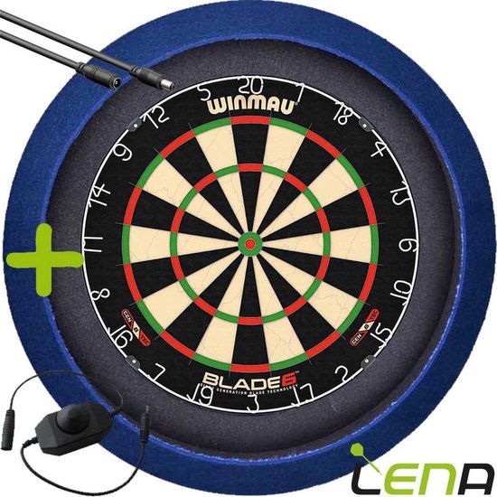 LENA Dartbordverlichting Basic (Blauw ) + Dimmer + Verlengkabel (2.5m1) van Lena
