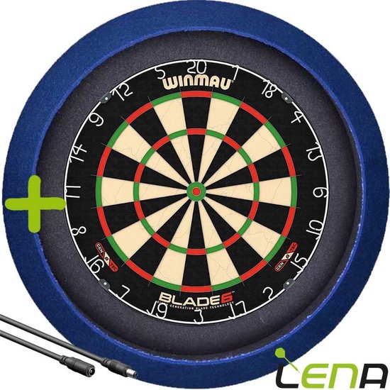LENA Dartbordverlichting Basic (Blauw ) + Verlengkabel (2.5m1) van Lena