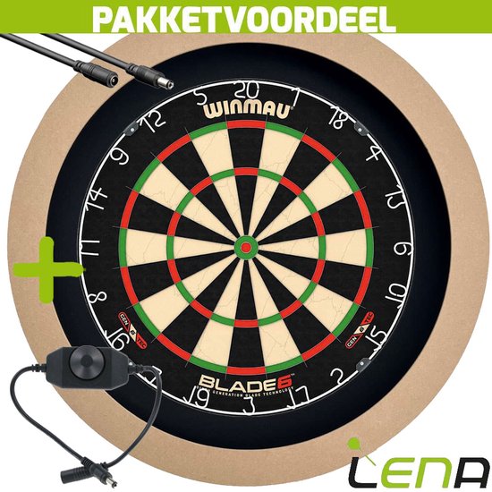 LENA Dartbordverlichting Basic (Plain ) + Dimmer + Verlengkabel (2.5m1) van Lena