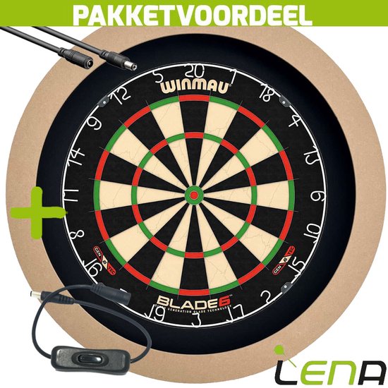 LENA Dartbordverlichting Basic (Plain ) + Schakelaar + Verlengkabel (2.5m1) van Lena