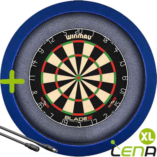 LENA Dartbordverlichting Basic XL (Blauw ) + Verlengkabel (2.5m1) van Lena