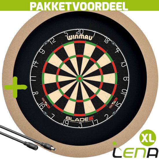 LENA Dartbordverlichting Basic XL (Plain ) + Verlengkabel (2.5m1) van Lena