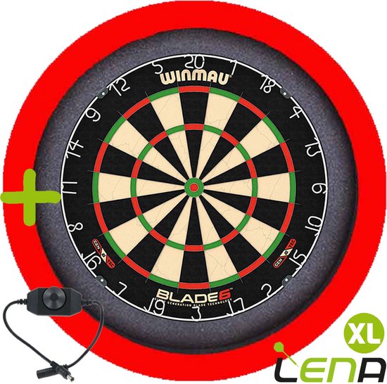 LENA Dartbordverlichting Basic XL (Rood ) + Dimmer van Lena