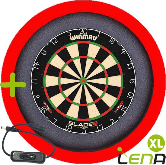 LENA Dartbordverlichting Basic XL (Rood ) + Schakelaar van Lena